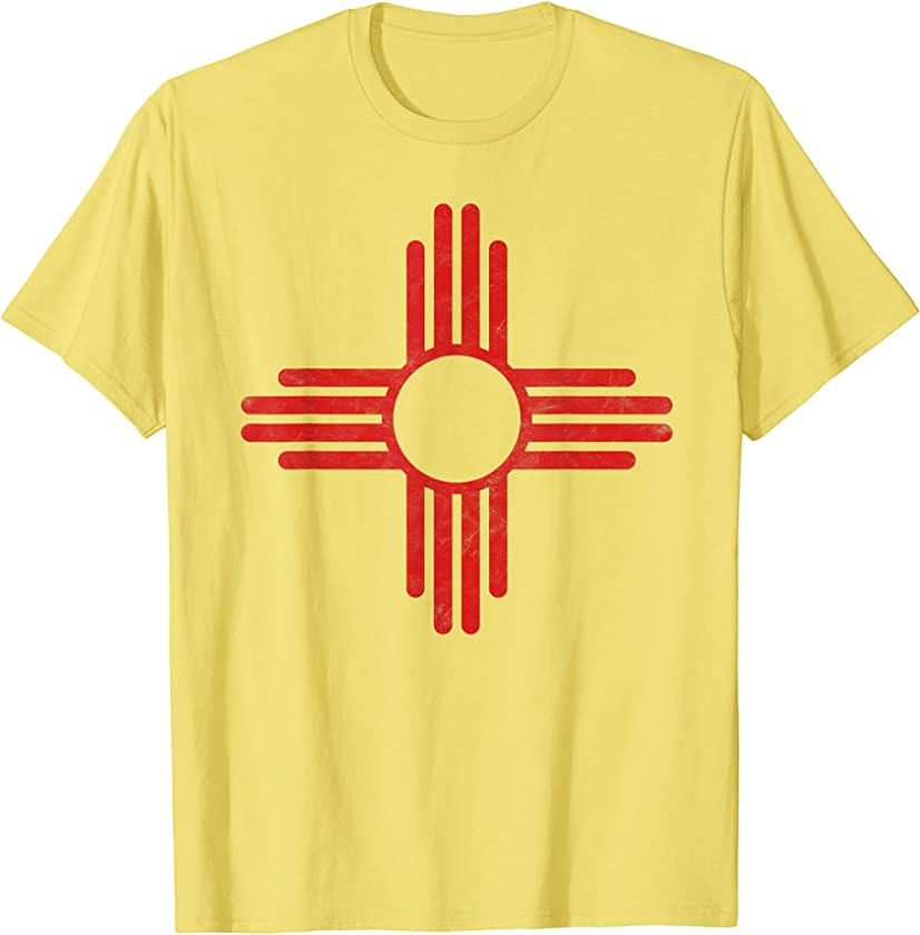 Vintage New Mexico Flag Zia Sun Retro Distressed T-Shirt