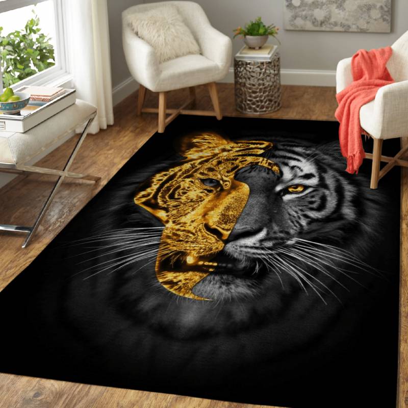 tiger with golden mask  – Animals Wallpapers Area Rug Carpet