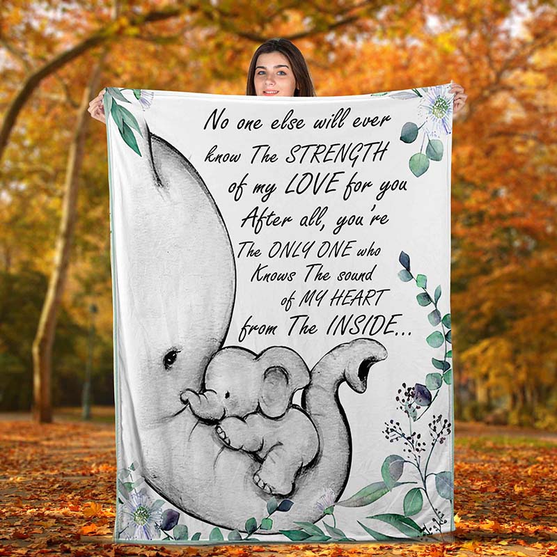 Skitongifts Blanket For Sofa Throws, Bed Throws Blanket – Elephants No One Else Will Ever Know The Strength Of My Love-Tt0401