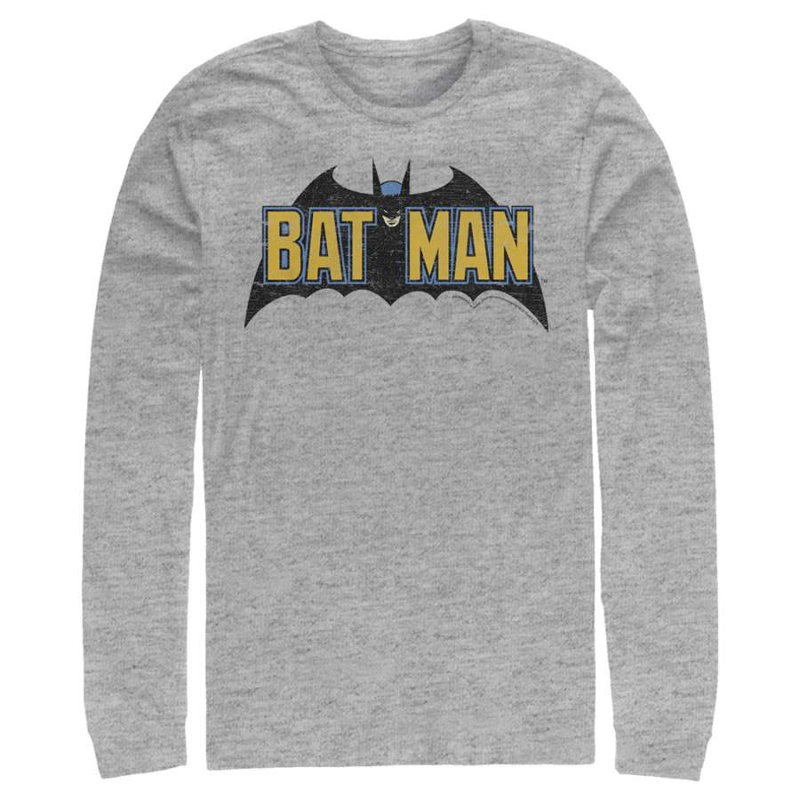 Batman Men’s Caped Crusader Logo  Long Sleeve Shirt