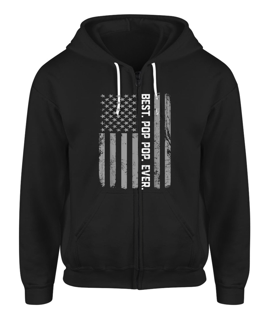 Best Pop pop Ever Vintage American Flag Zip-up Hoodie for Men – Gift for Dad