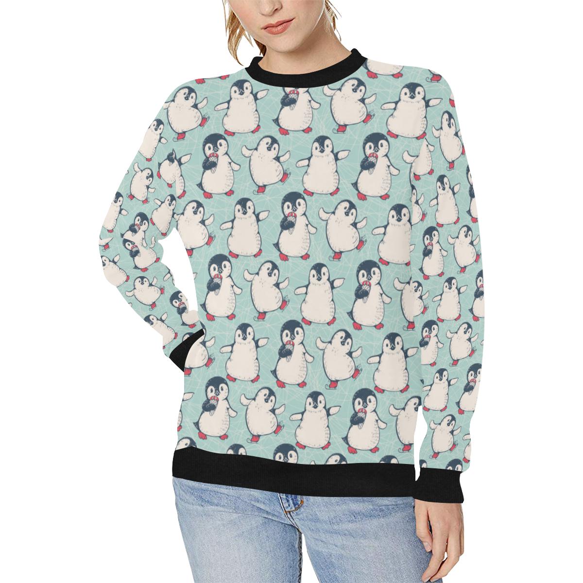 Cute Penguin pattern Women’s Crew Neck Sweatshirt