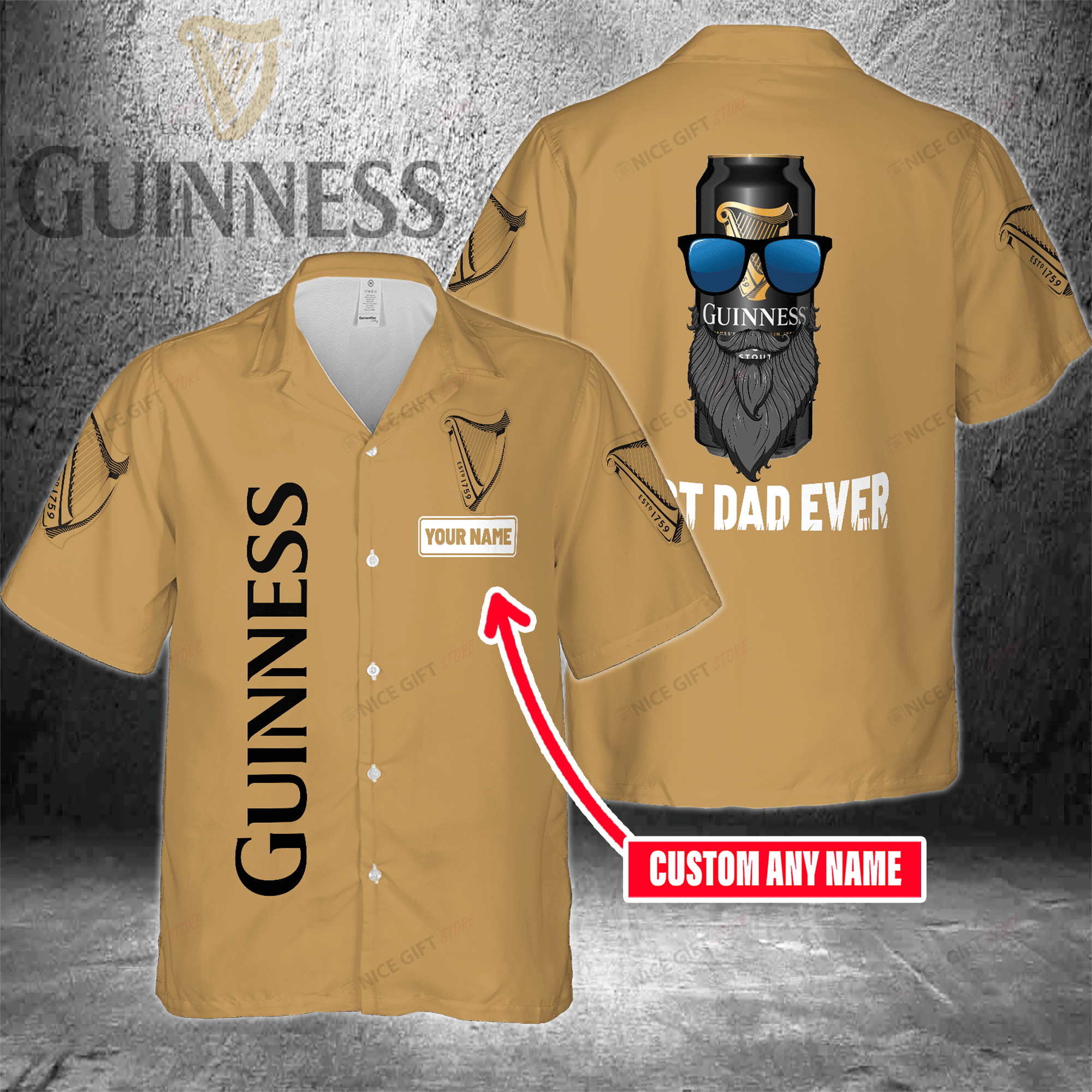Guinness Custom Name Best Dad Ever Hawaiian Shirt 3Hs-Z5D3