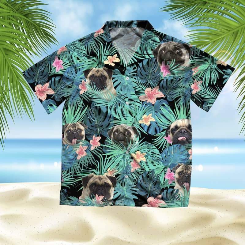 Felacia Pugdog Summer Leaves Hawaii Shirt Ha20490