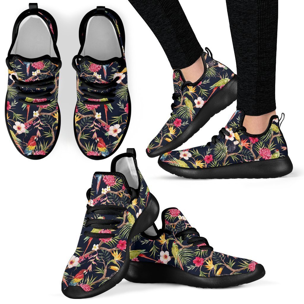 Parrot Toucan Tropical Pattern Print Mesh Knit Shoes
