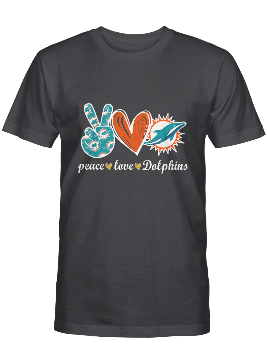 Peace, Love, Miami Dolphins T-shirt, Sweatshirt, Hoodie