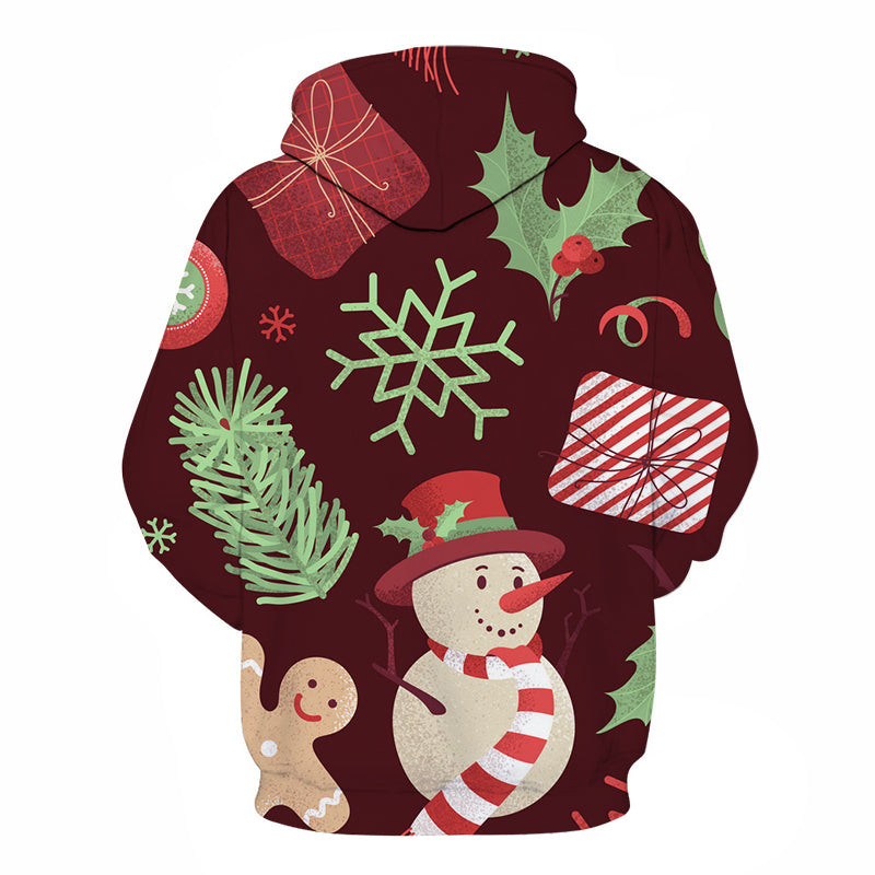 Brown Snowman 3D Christmas Hoodie – Sweatshirt, Hoodie, Pullover