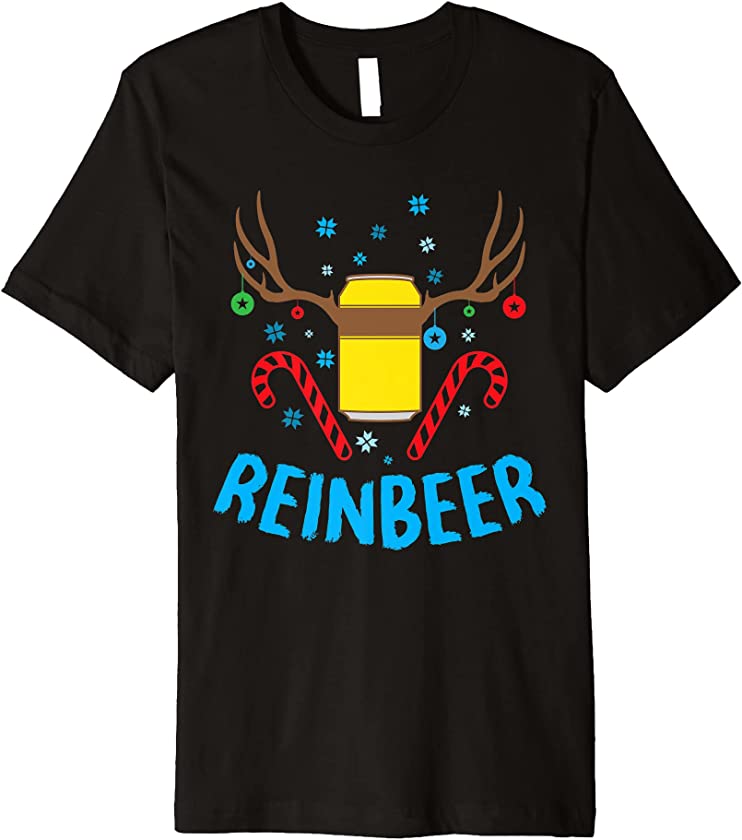 Beer and Reindeer ugly Christmas Reindeer Premium T-Shirt