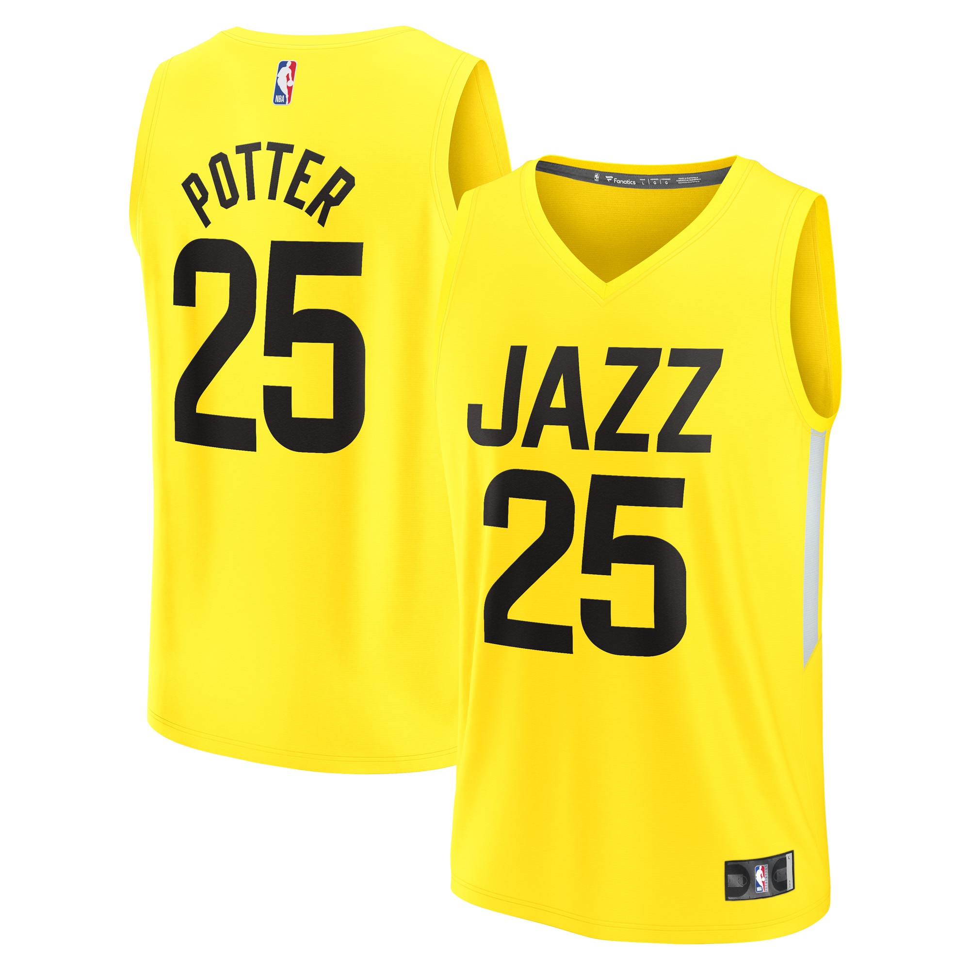 Micah Potter Utah Jazz Fast Break Player Jersey – Icon Edition – Yellow