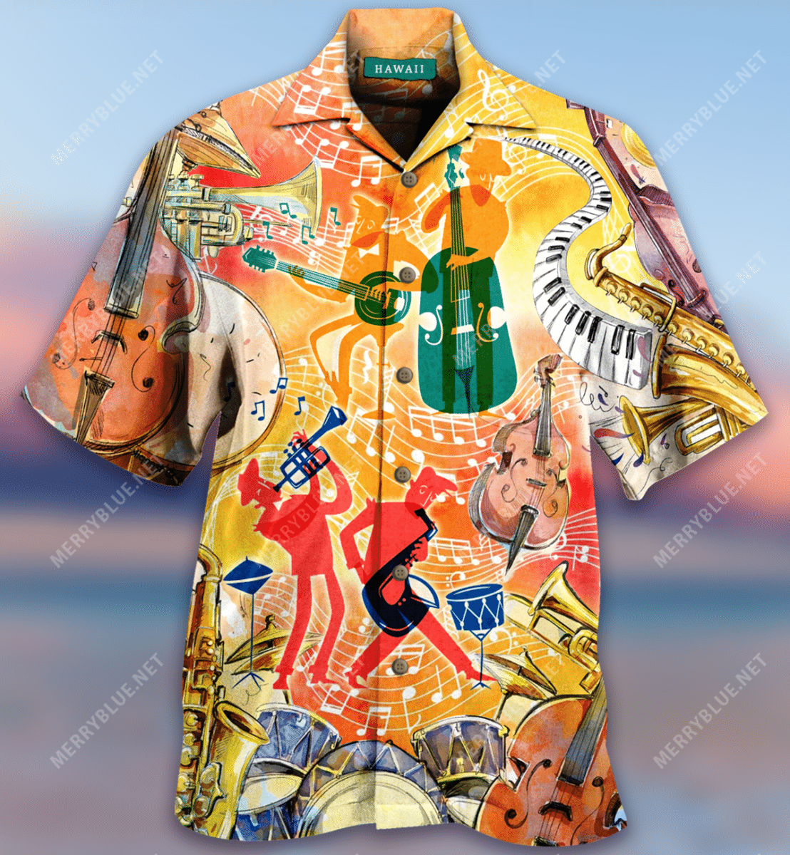 Life Is Good Jazz Music Makes It Better Hawaiian Shirt