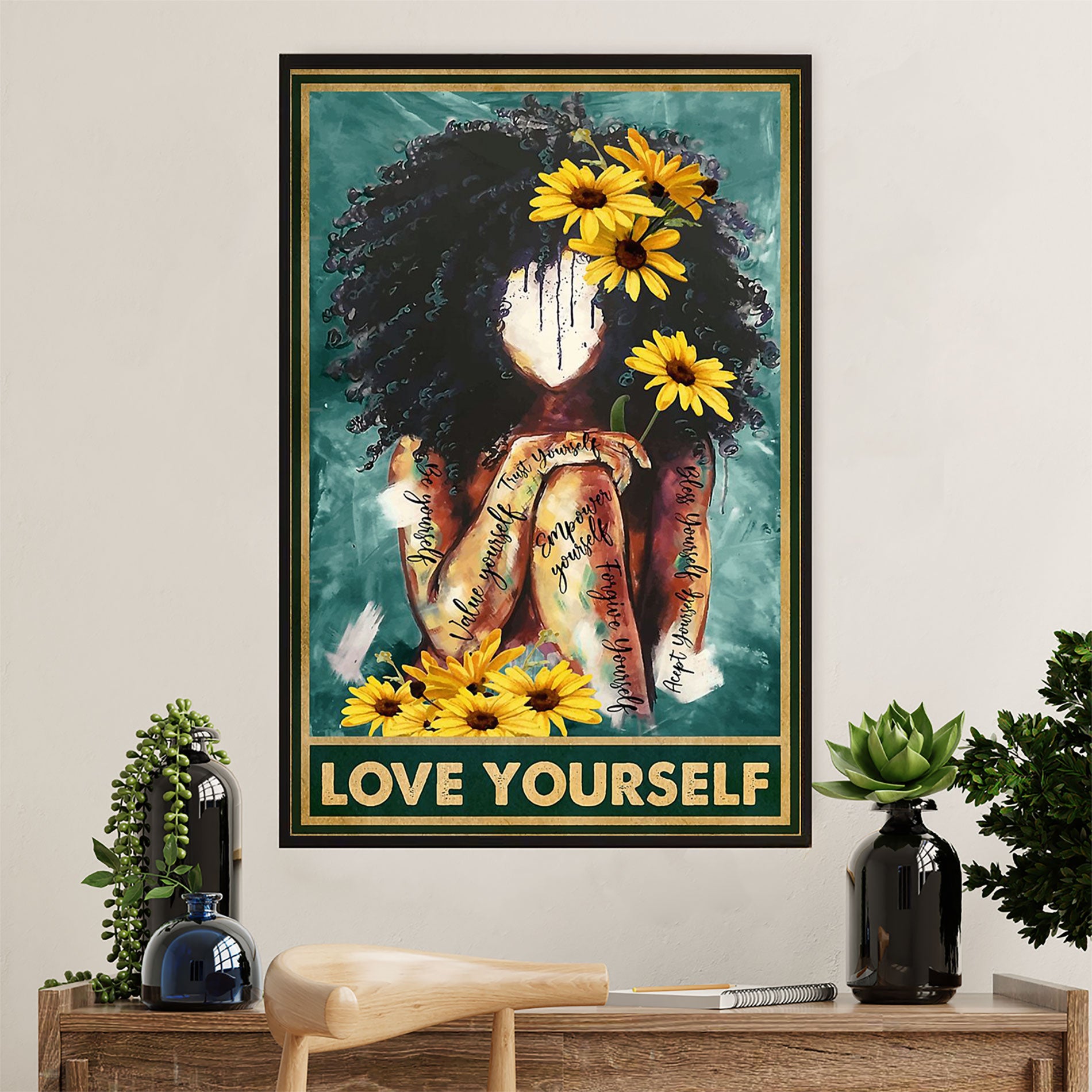 African American Afro Poster Prints | Lose Yourself | Wall Art Gift For Black Girl