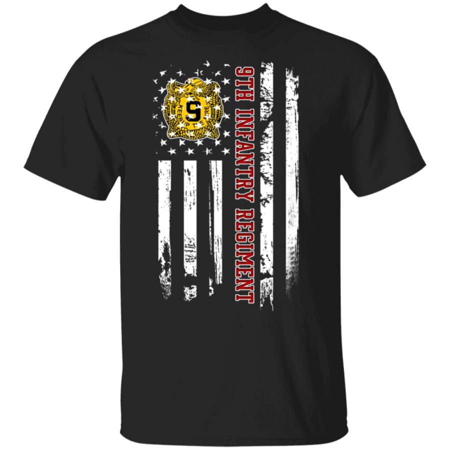 9th Infantry Regiment Veteran American Flag Father’s Day Veteran’s Day Tshirt