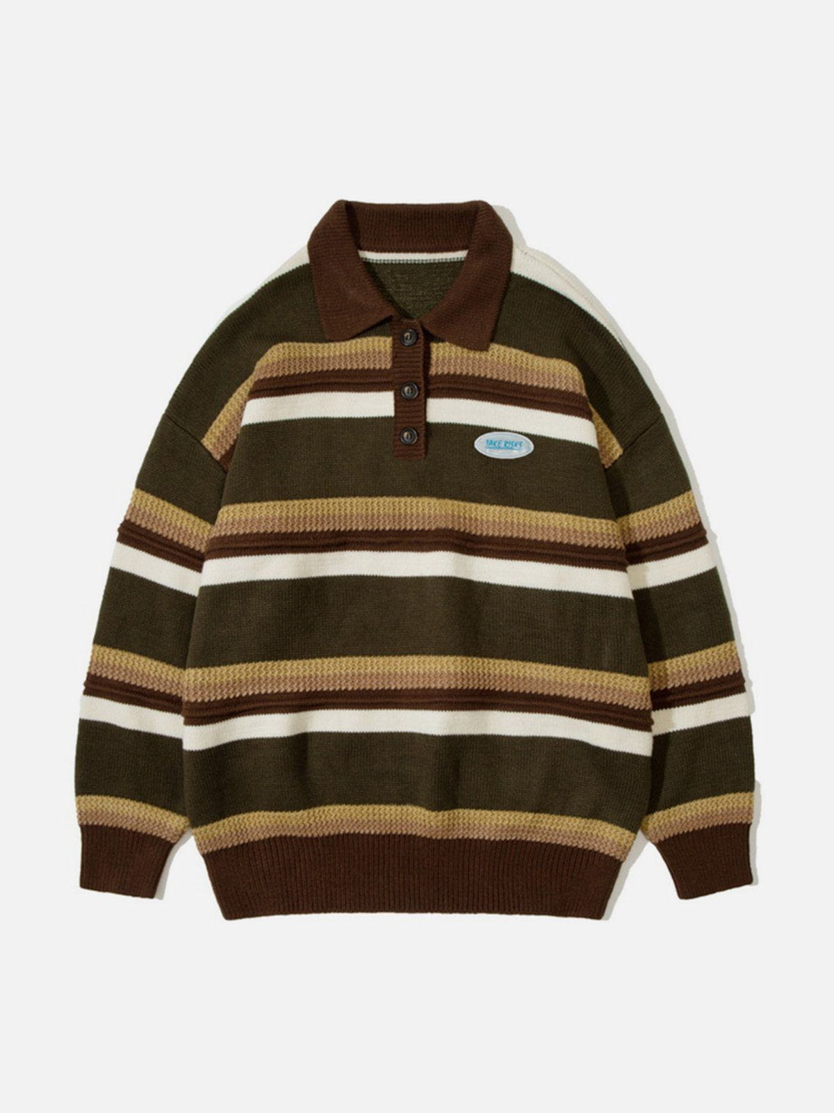 Talishko™ – Vintage Striped Polo Sweater