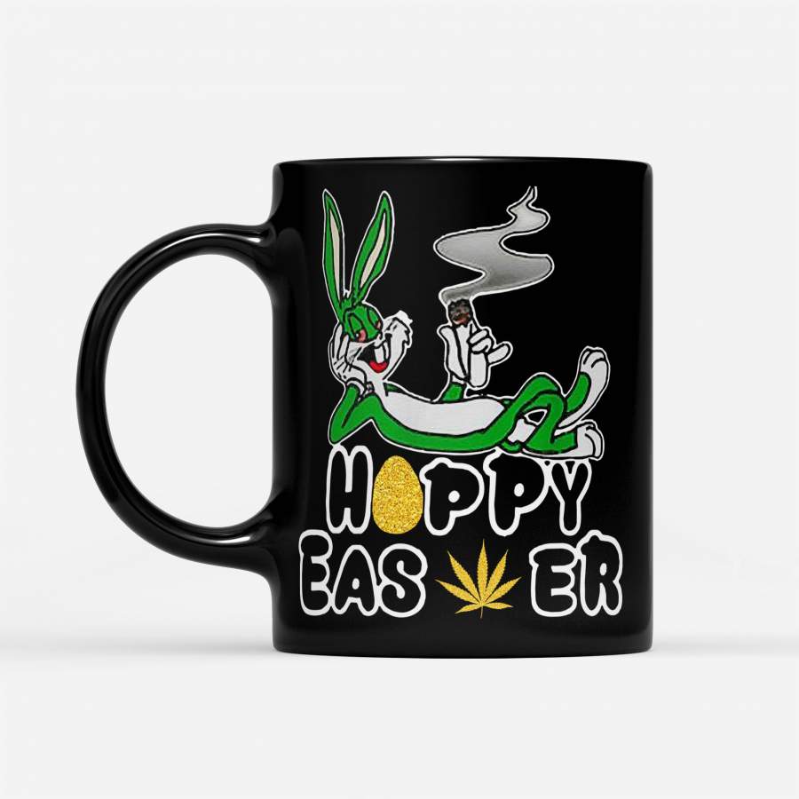 Rabbit Happy Easter Cannabis Weed Bunny – Black Mug