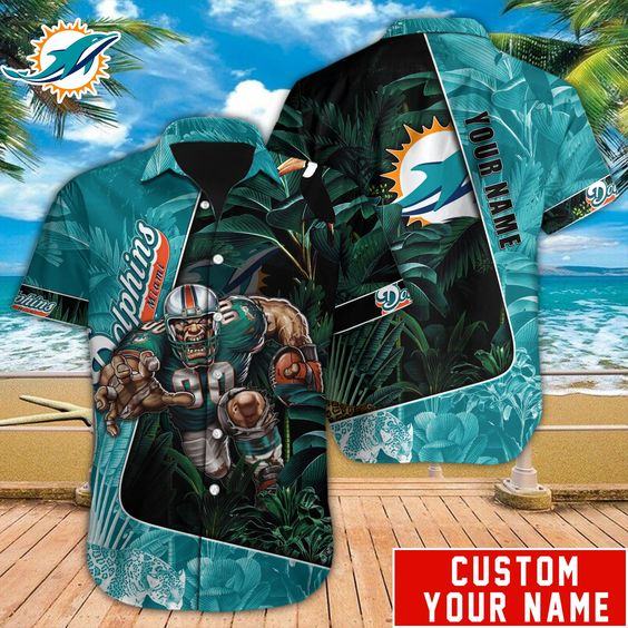 Miami Dolphins Nfl Hawaiian Shirt Custom Name V4