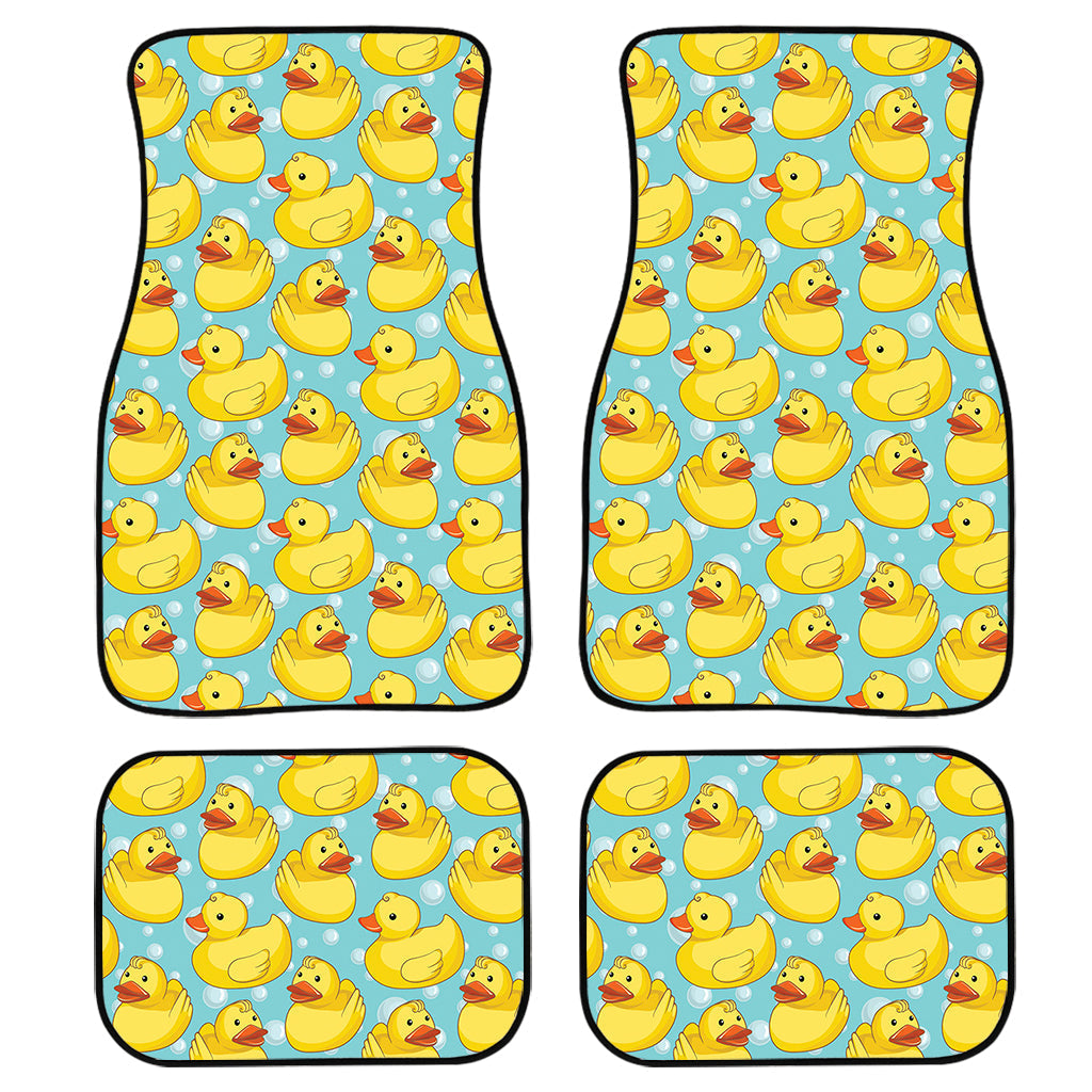 Cute Cartoon Duck Pattern Print Front And Back Car Floor Mats, Front Car Mat