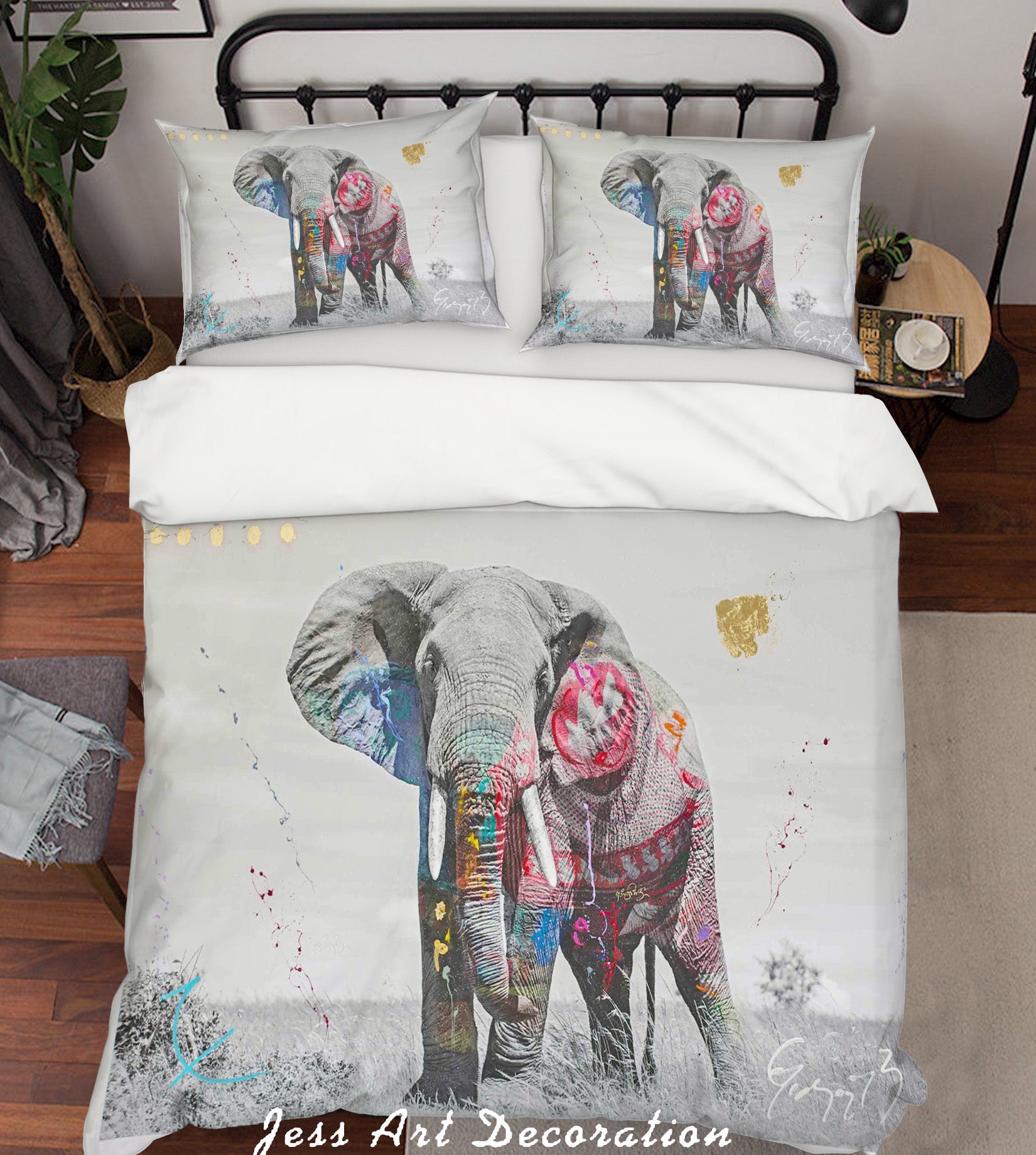 3D Fine Art Elephant Animal Quilt Cover Set Bedding Set Duvet Cover Pillowcases Lxl