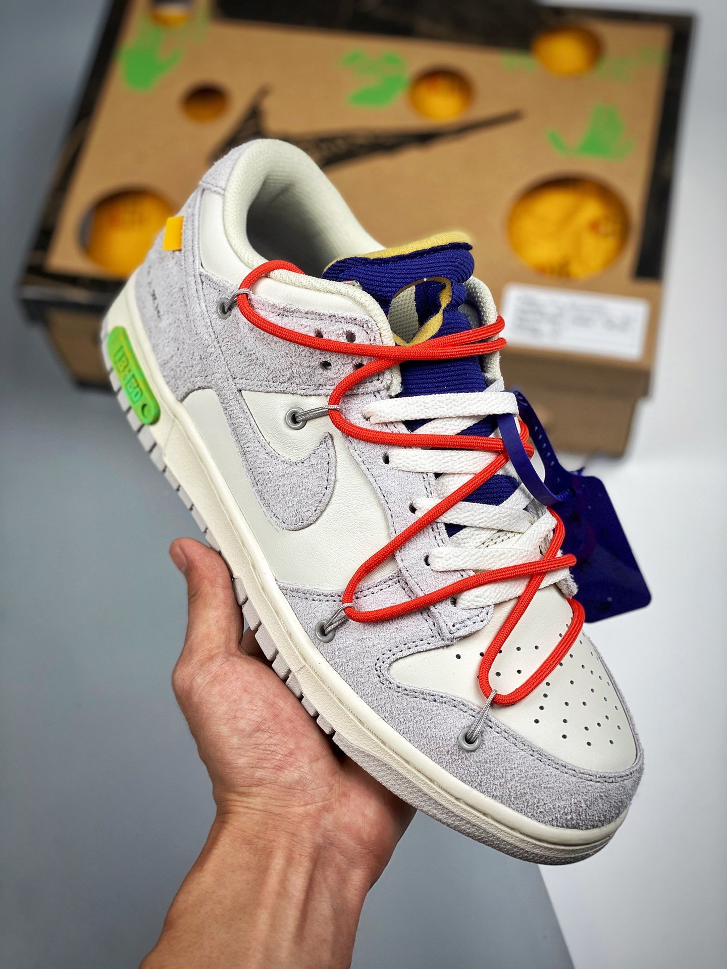 Off-White x Nike Dunk Low 13 of 50 Sail Grey Habanero Red 5338950