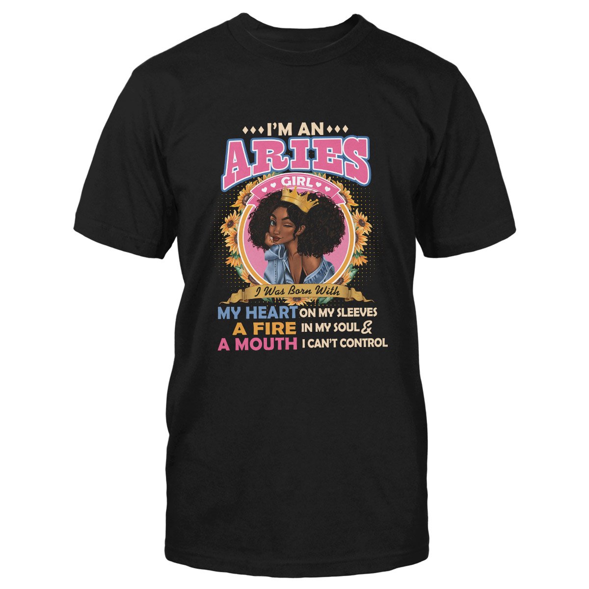 Black Queen Im A Aries Girl Ez13 1609 Classic T-Shirt