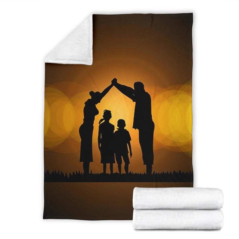 Blanketify To My Family Whole Members Sunset Sky The Shadow Family Fleece Blanket Gift For Family Birthday Gift Outdoor Gift Home Decor Bedding Couch Sofa Soft And Comfy Cozy