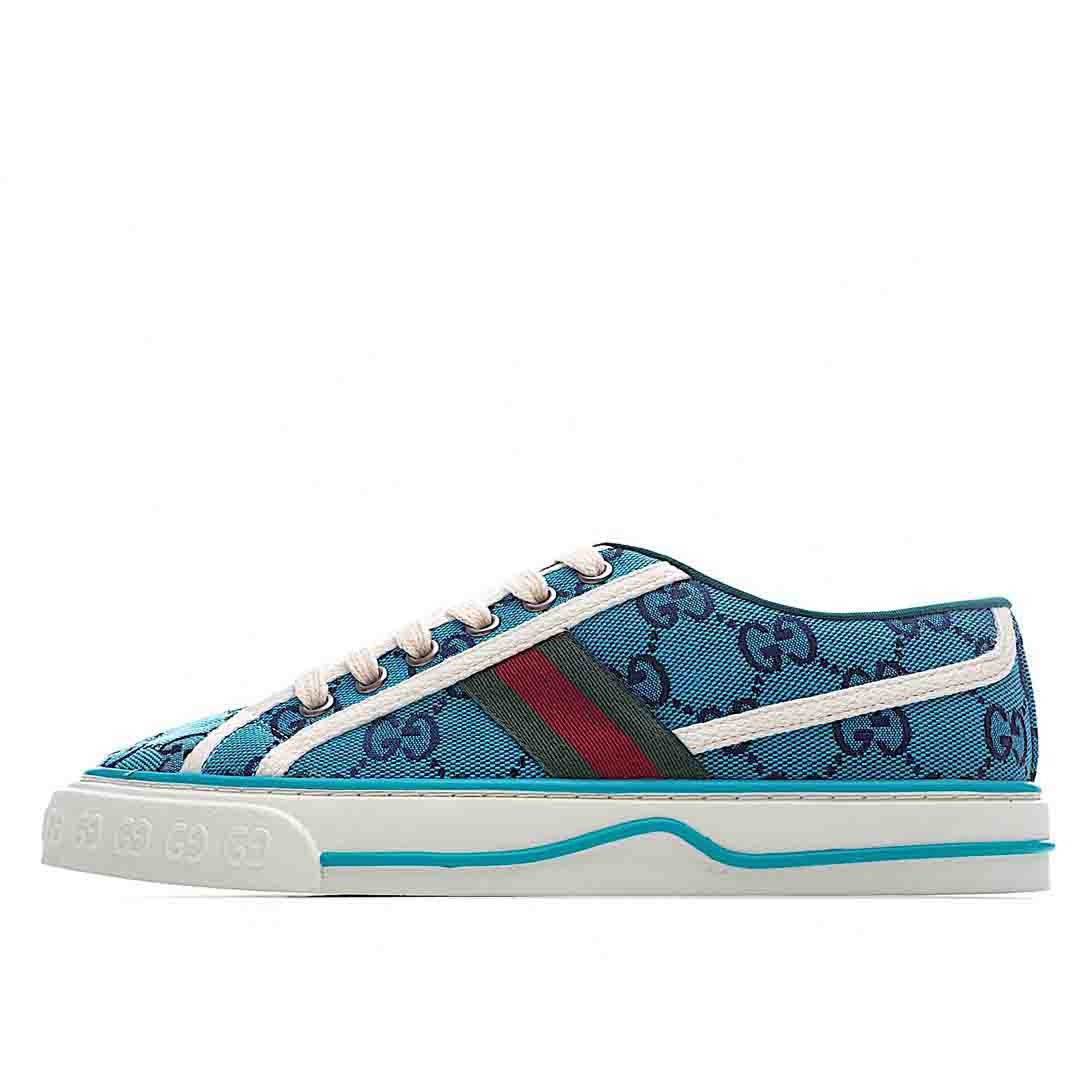 Gucci GG Tennis 1977 Blue GG Canvas Shoes Sneakers PR-190780