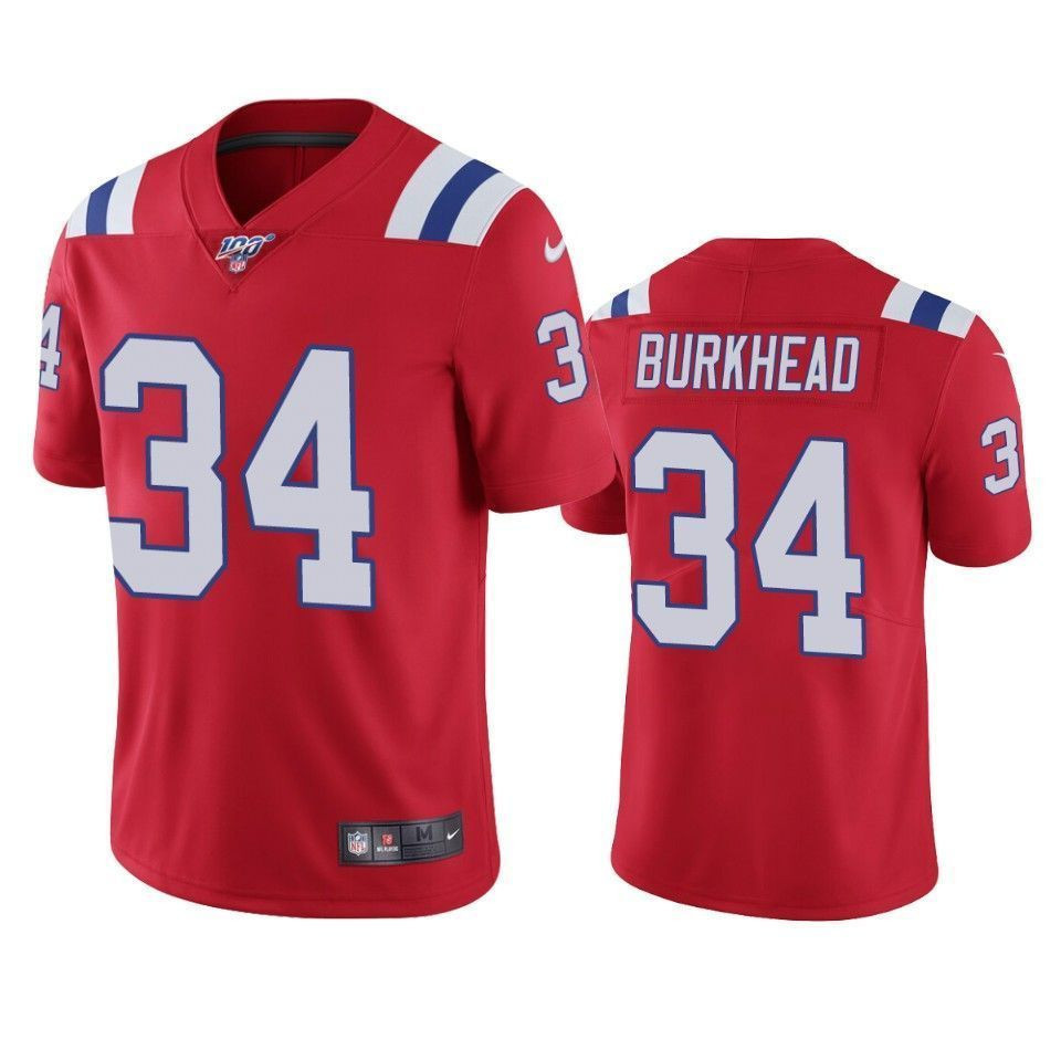 New England Patriots Rex Burkhead Red 100Th Season Vapor Limited 3D Jersey