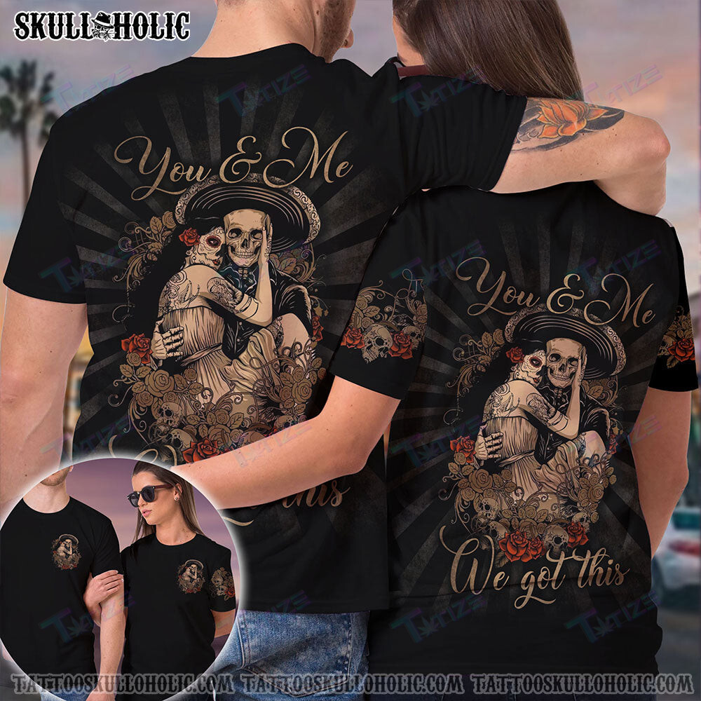 Matching Couple Shirt Sugar Skull Couple Vintage 3D All Over Printed Shirt, Sweatshirt, Hoodie, Bomber Jacket Size S – 5Xl