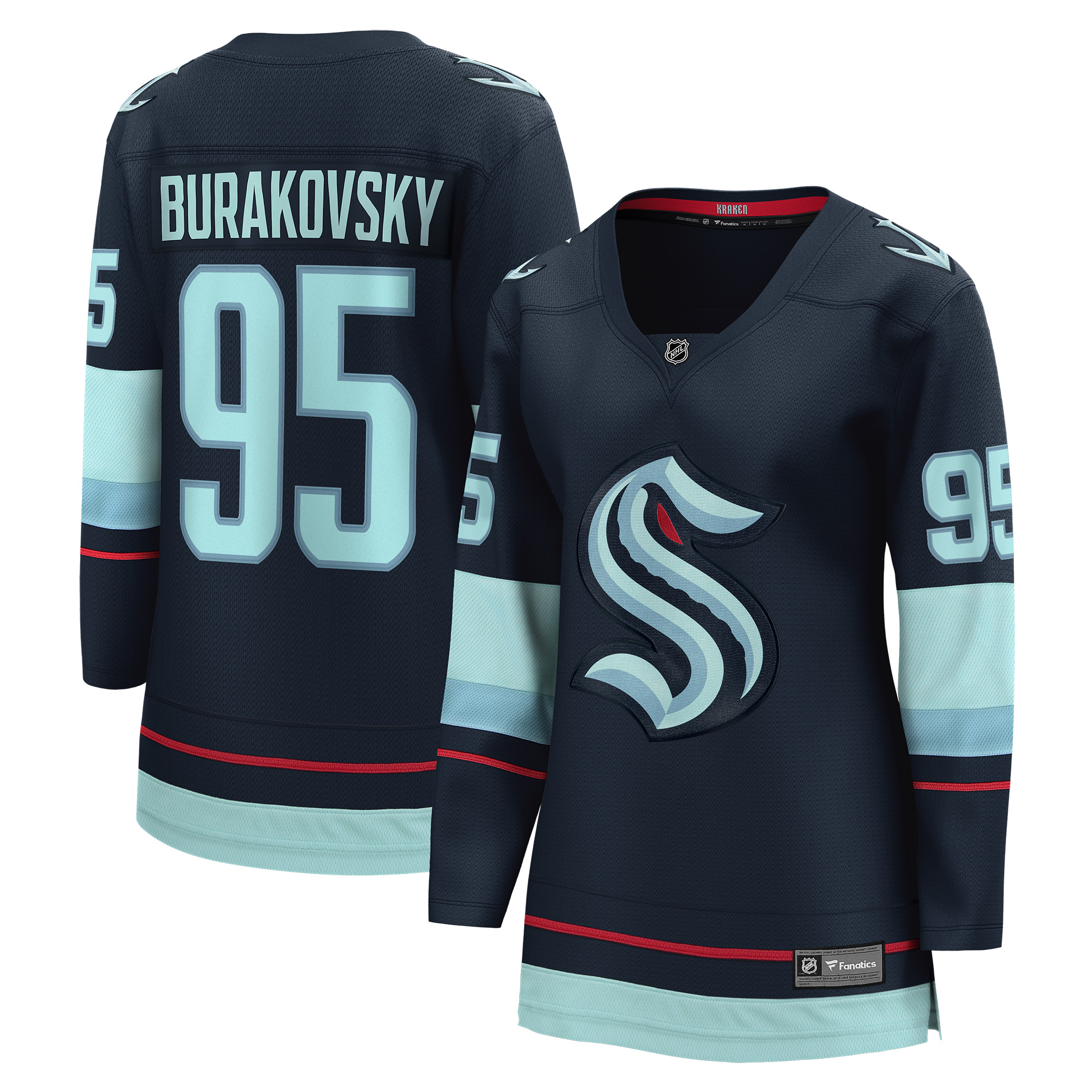 Andre Burakovsky Seattle Kraken Branded Women's Home Breakaway Player Jersey – Deep Sea Blue