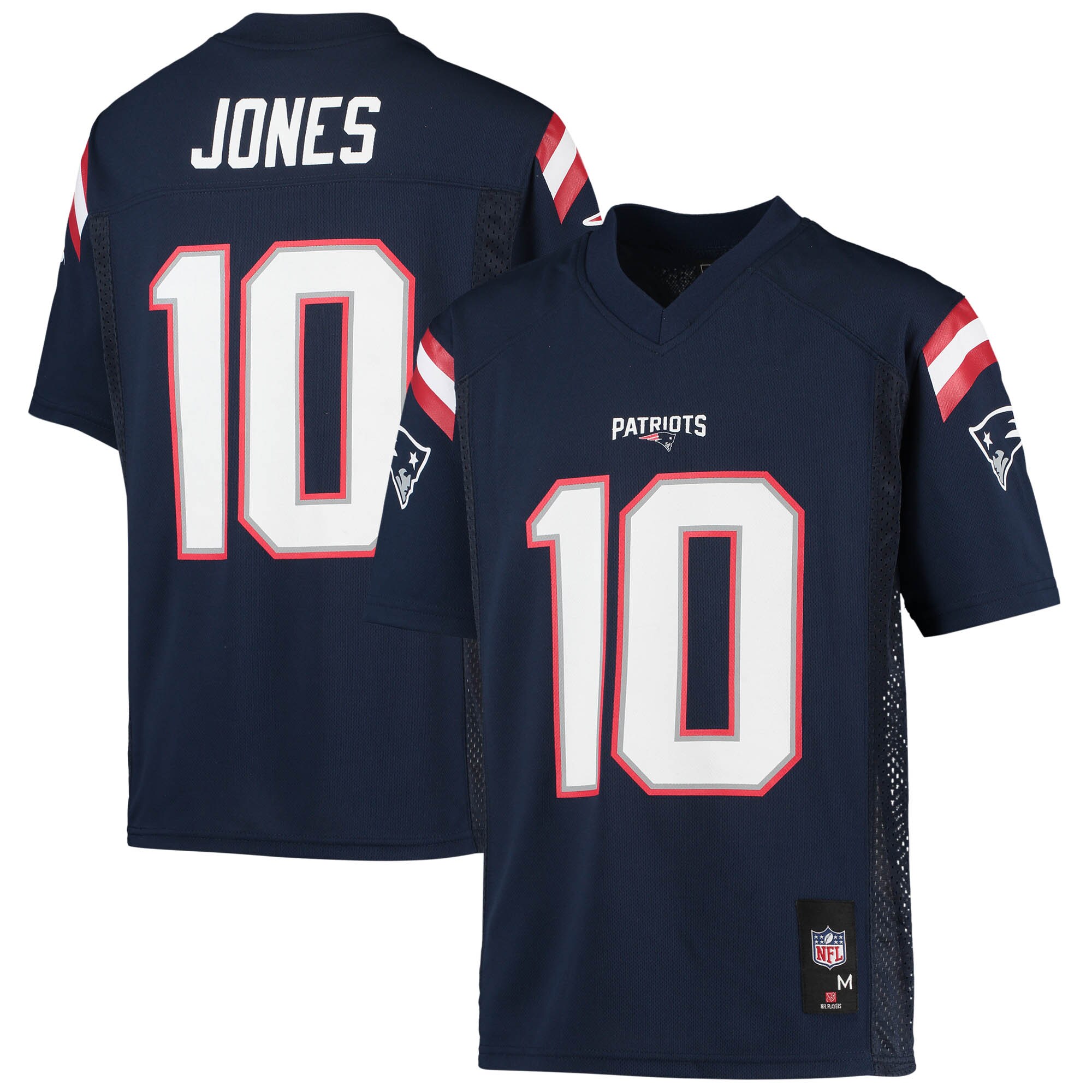 Mac Jones New England Patriots Youth Replica Player Jersey – Navy