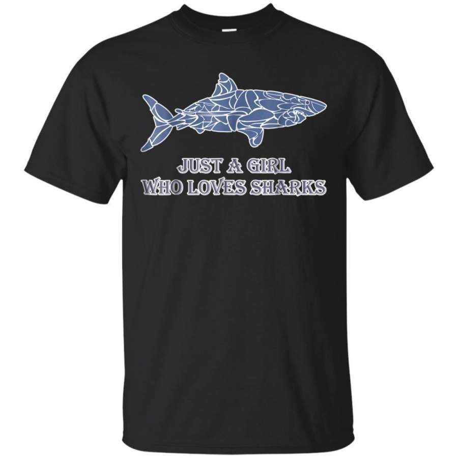 AGR Just A Girl Who Loves Sharks Tshirt Animals Tee Ocean Jaq T-shirt