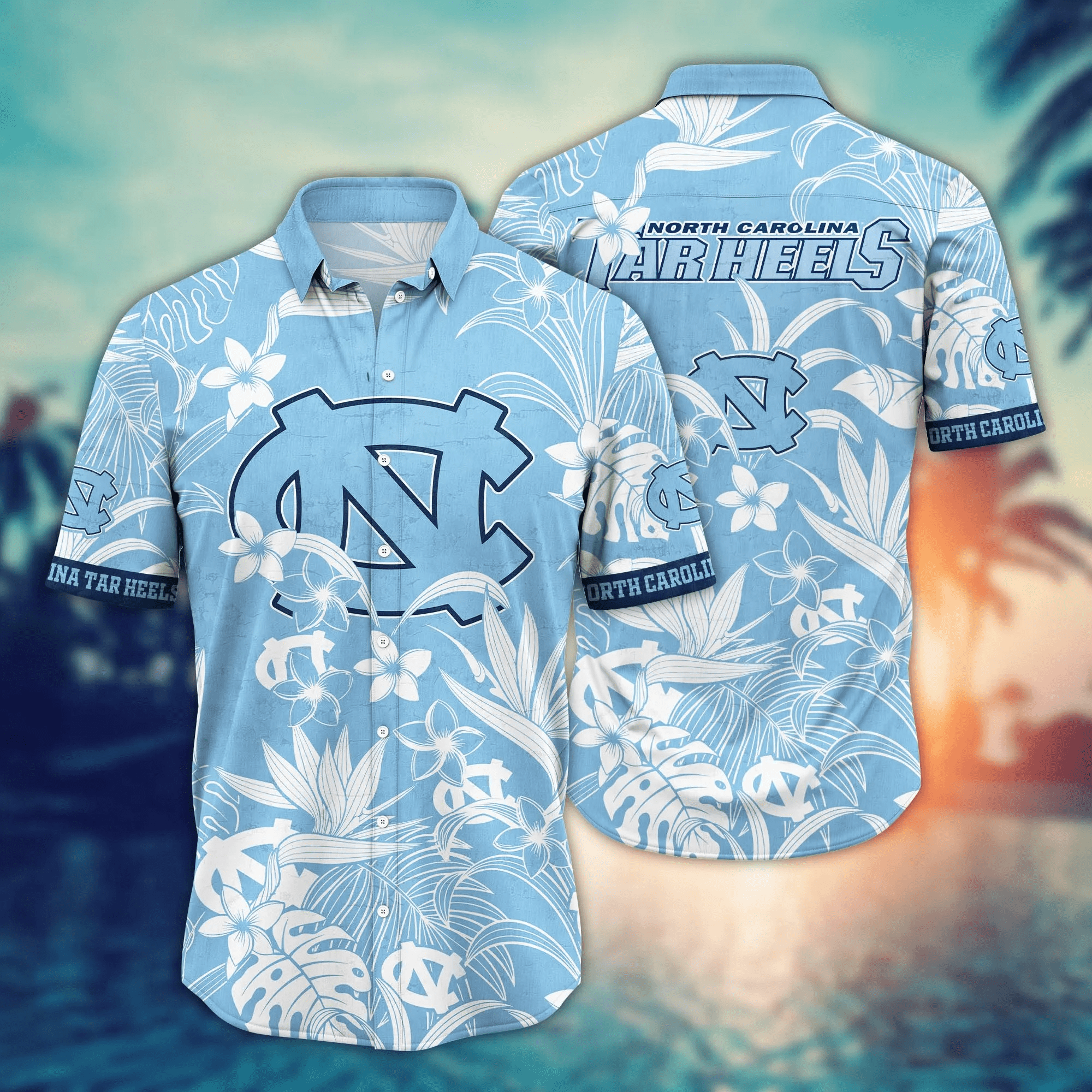 North Carolina Tar Heels NCCA Hawaiian Shirt Beach Seasontime Aloha Shirt