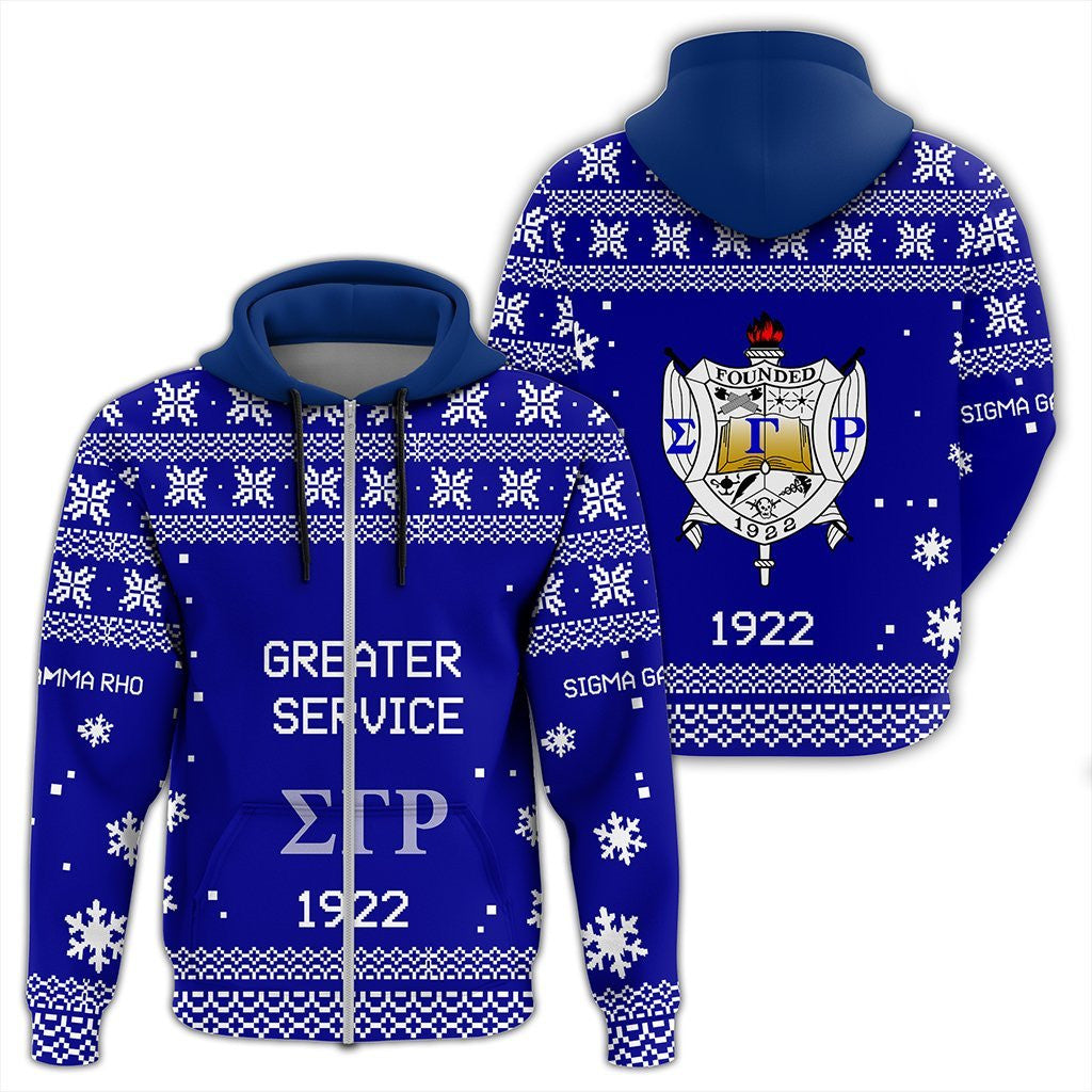 Sorority Hoodie – Sigma Gamma Rho Xmas Motto Zip Hoodie