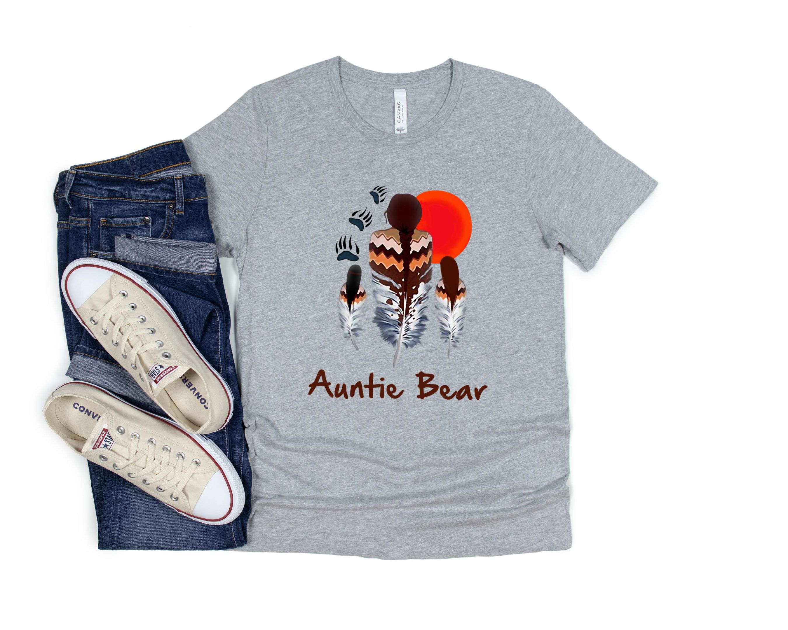 Auntie Bear Shirt, Auntie Bear Custom Shirt, Native Shirt, Indian American Shirt, Family Native Shirt