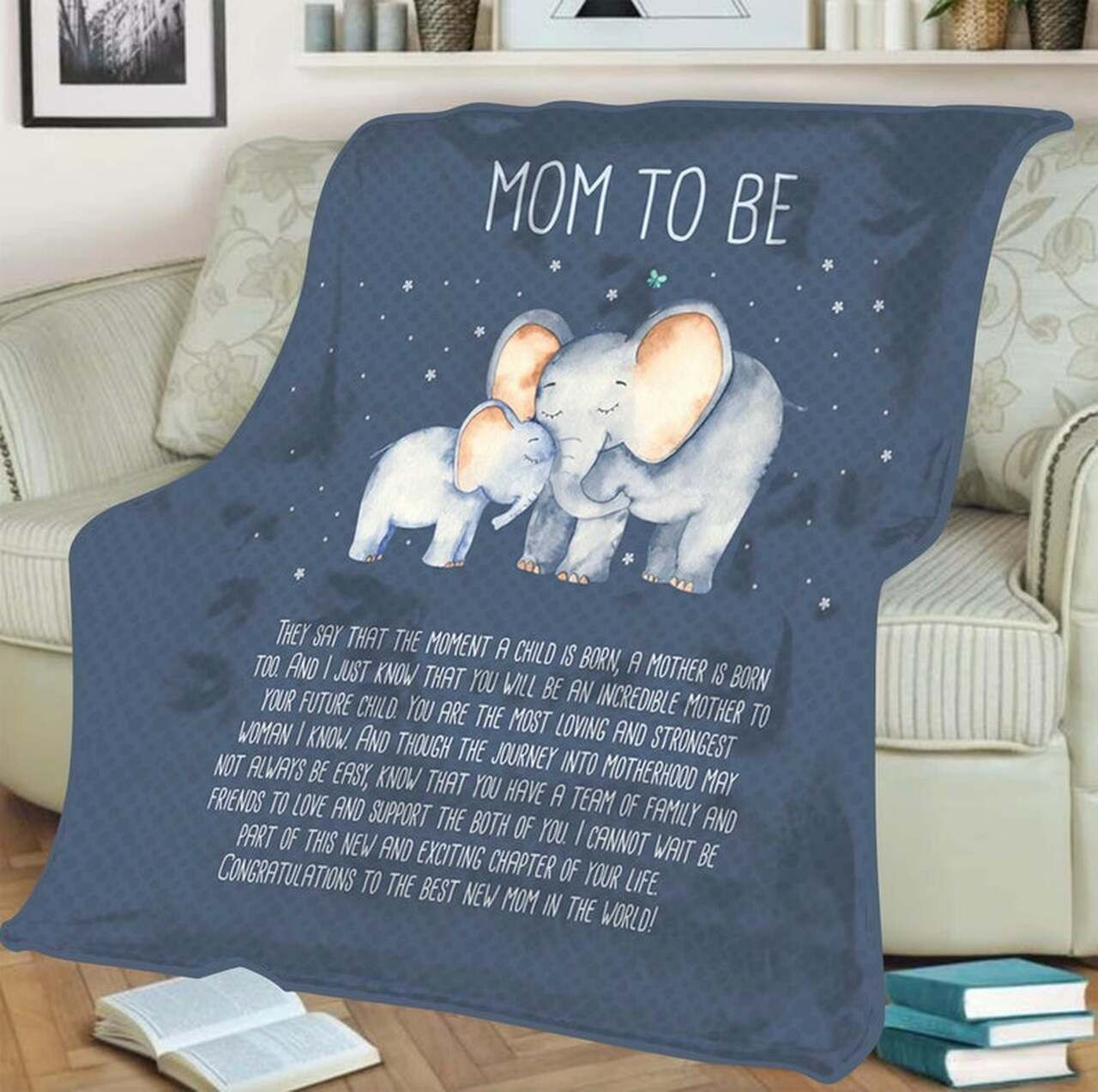 Elephants Mom To Be The Best New Mom In The World Sherpa Fleece Blanket Great Customized Blanket Gifts For Birthday Christmas Thanksgiving Anniversary Mother’S Day