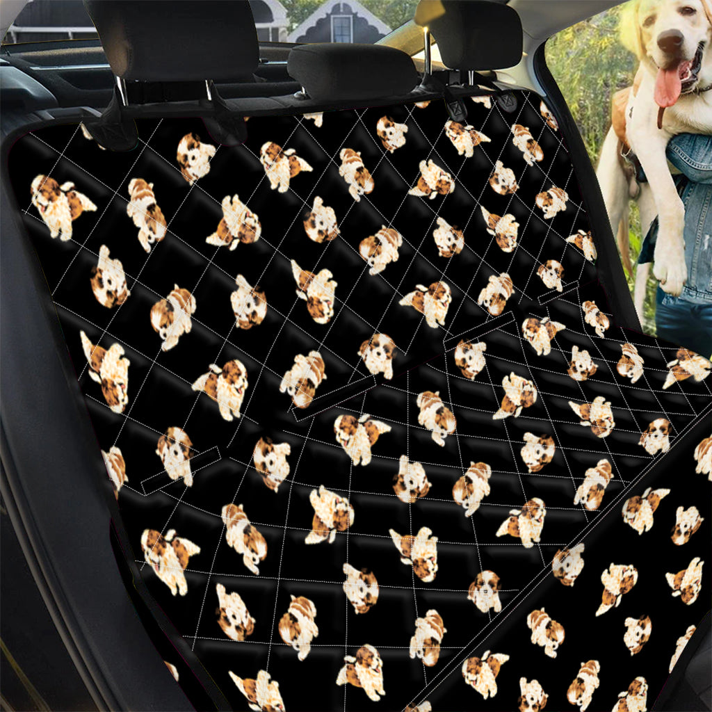 Shih Tzu Puppy Pattern Print Pet Car Back Seat Cover