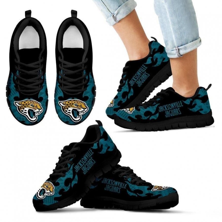 Tribal Flames Pattern Jacksonville Jaguars Sneakers #946