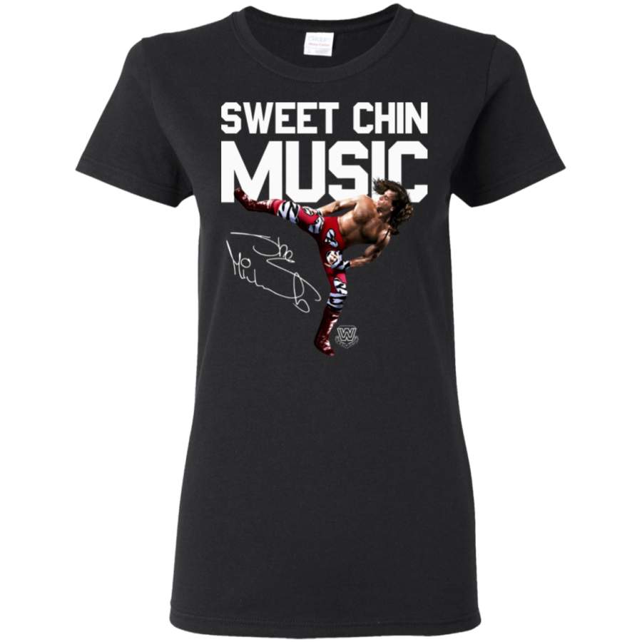 Shawn Michaels Sweet Chin Music Heartbreak Kid Mr Wrestlemania WWE Ladies T-Shirt