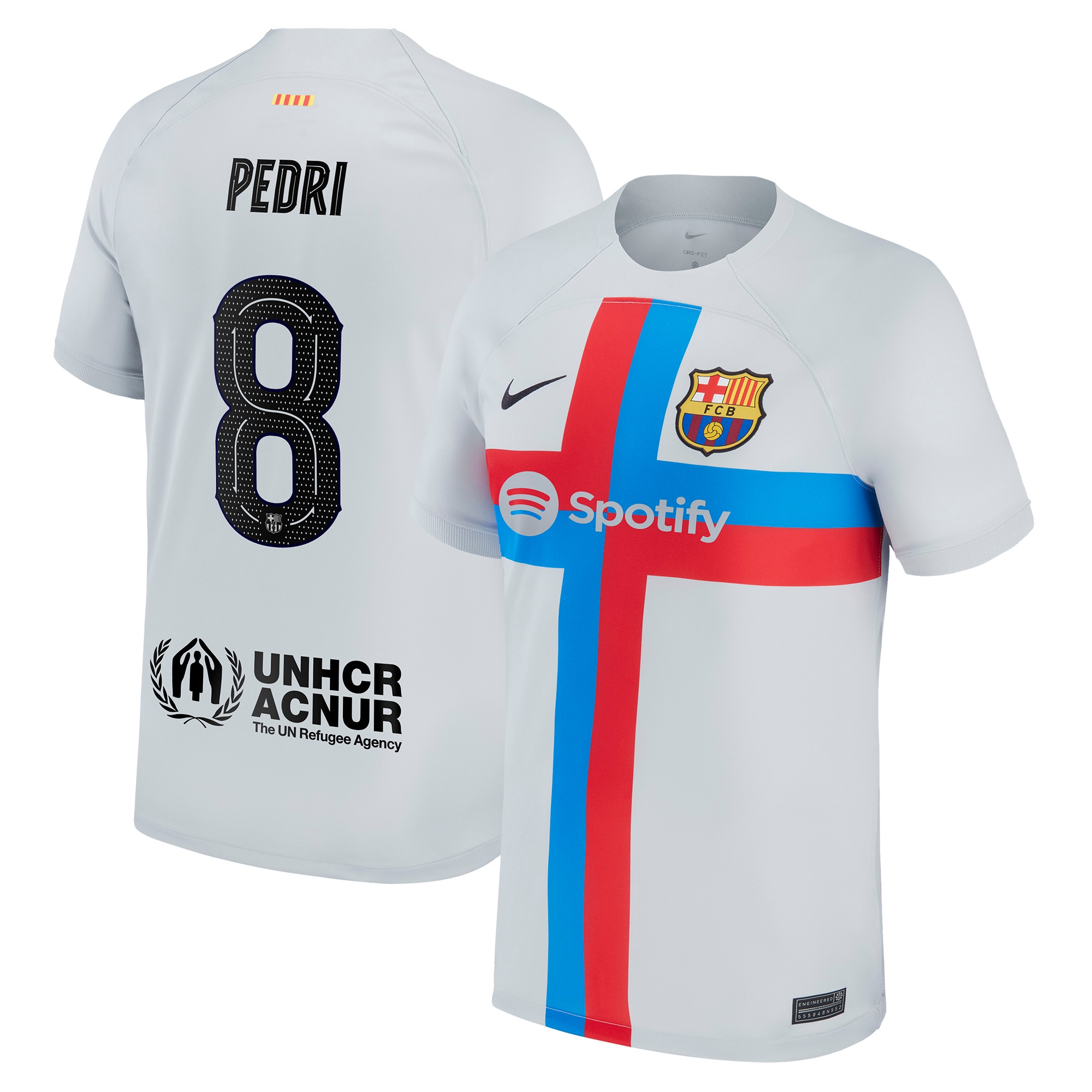 Pedri Barcelona 2022/23 Third Breathe Stadium Replica Player Jersey – Gray