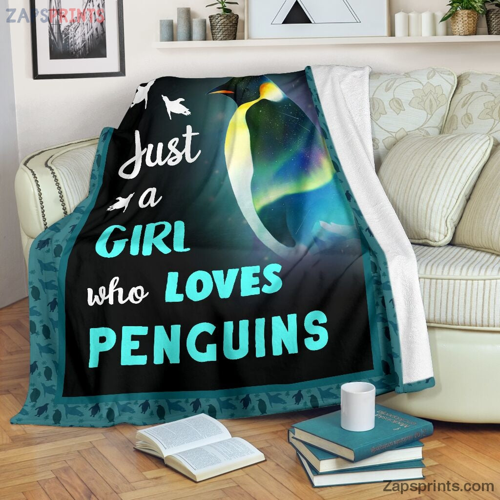 Just A Girl Who Loves Penguins Blanket – Cool Gift Ideas