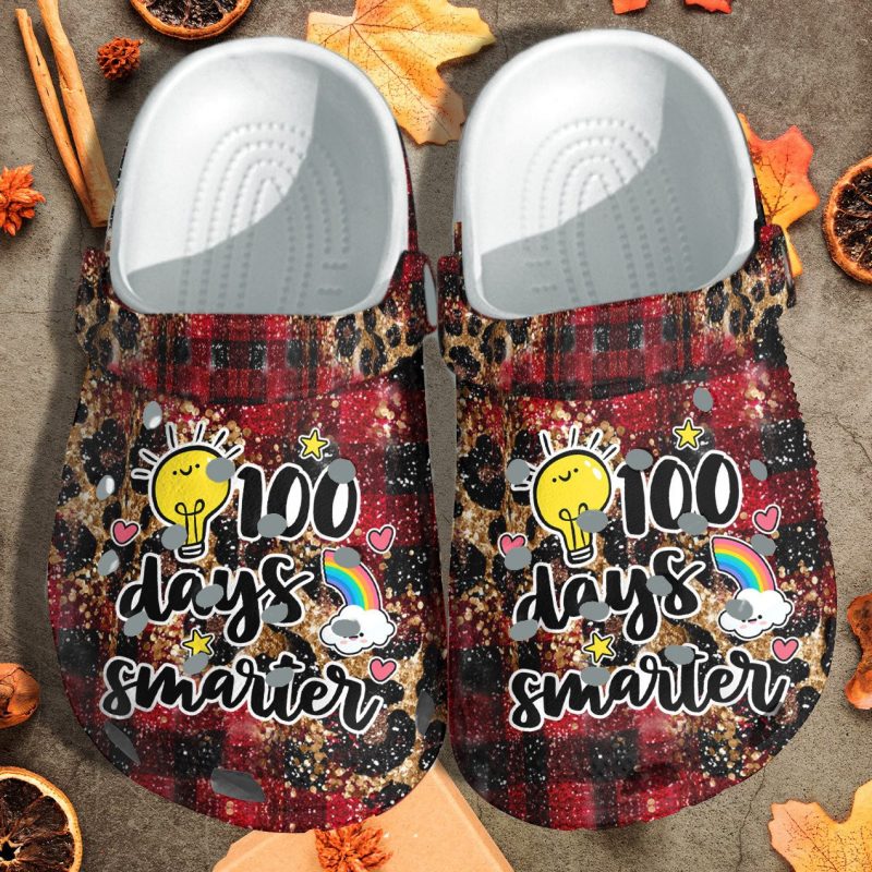 Brighter 100 Days Smarter Leopard Shoes Crocbland Clog Gift