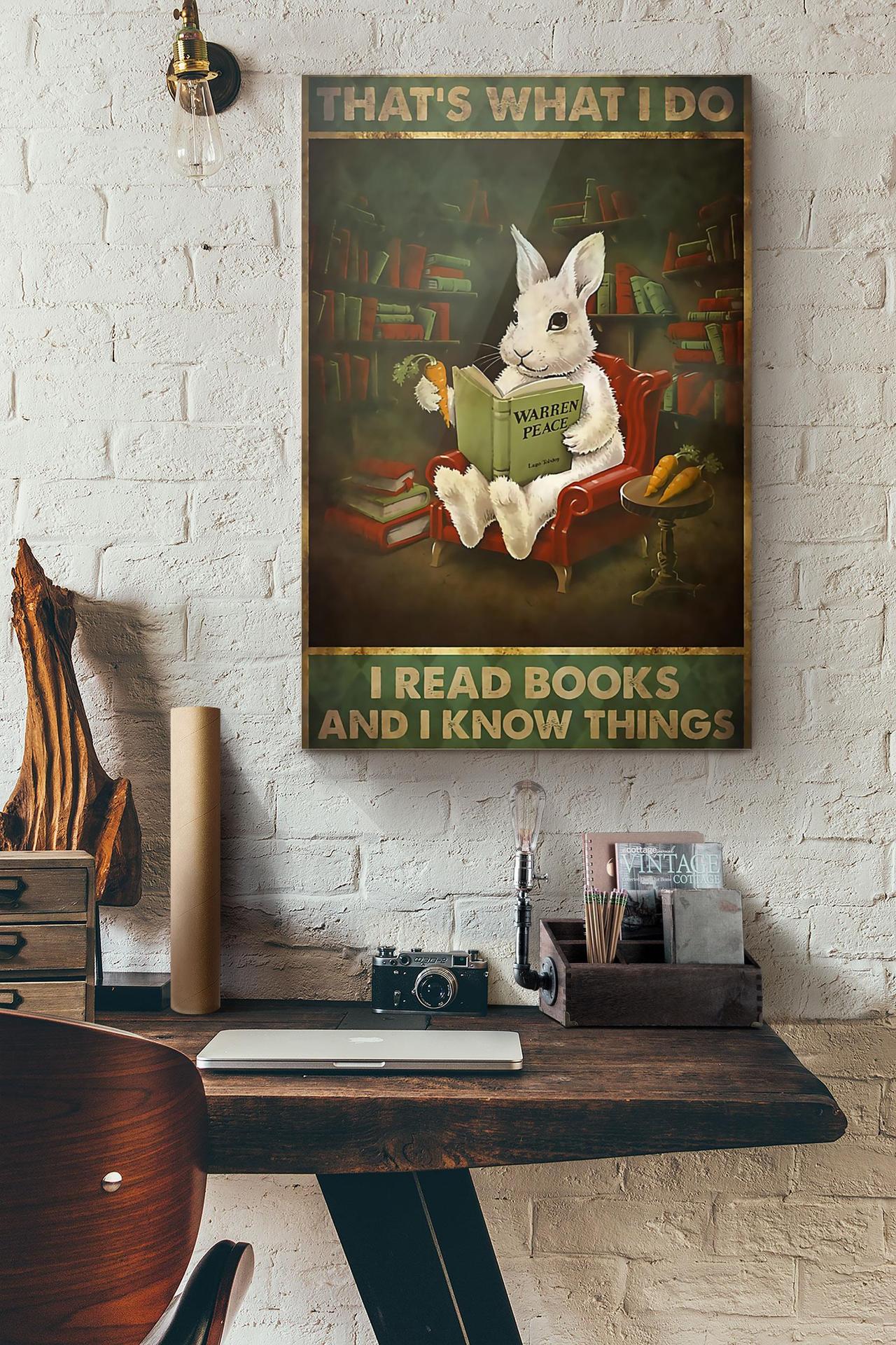 Rabbit Librarian That’S What I Do I Read Books And I Know Things Canvas And Poster, Canvas Prints, My Poster Wall, Canvas Wall Art, Wall Decor Visual Art, Halloween Gift, Happy Halloween