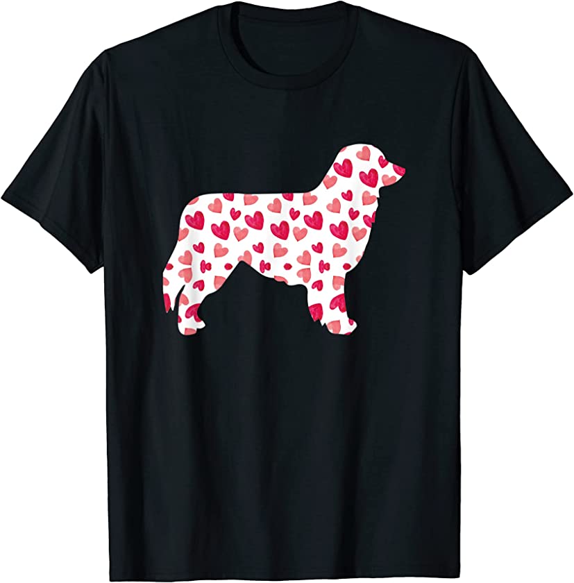 Valentines Day Australian Shepherd Hearts Puppy Dog Lover T-Shirt