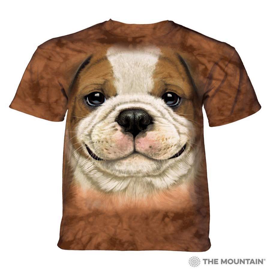 Big Face Bulldog Puppy Adult T-Shirt