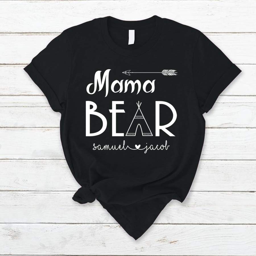 Personalized Mama Bear Kids Names Shirt