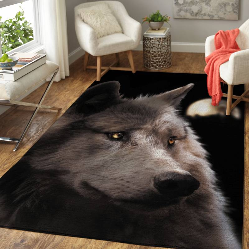 The Wolf and The Moon – Animals Area Rug Carpet