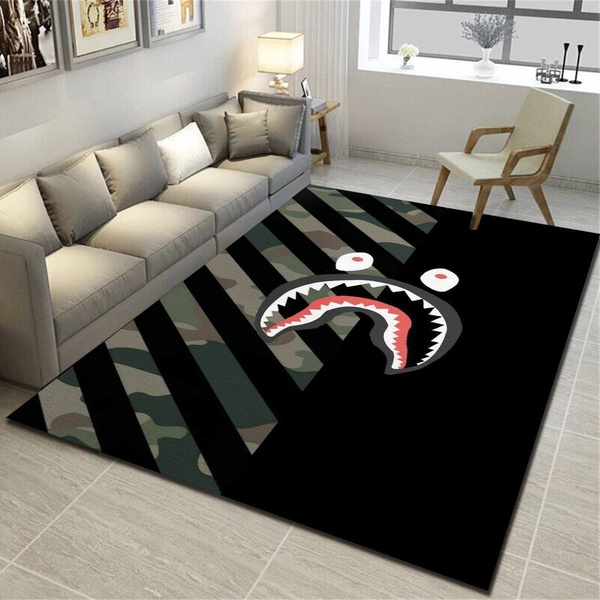 Bape Logo Area Rug, Living Room Bedroom Carpet, Floor Mat