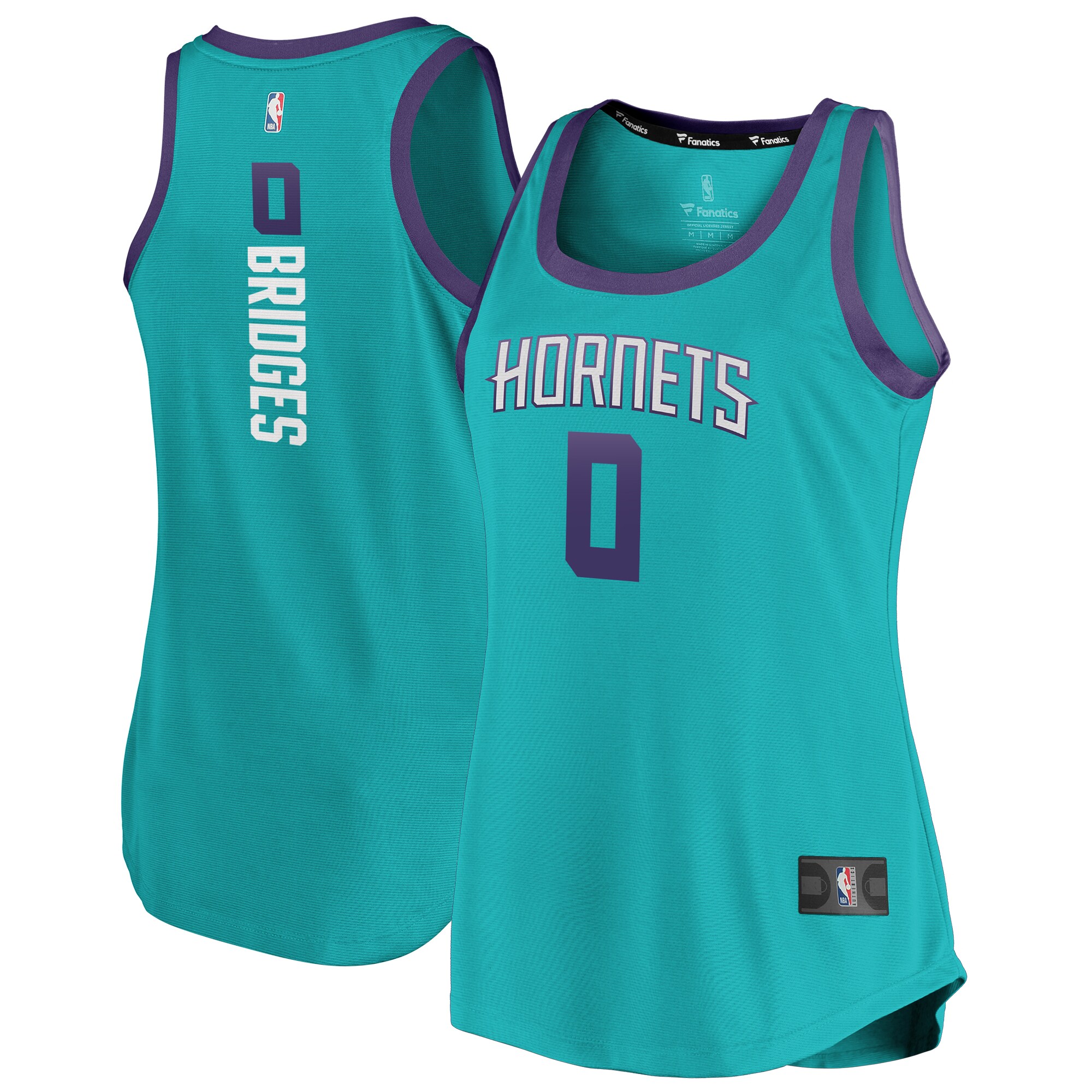 Miles Bridges Charlotte Hornets Women's Fast Break Team Tank Jersey – Icon Edition – Teal