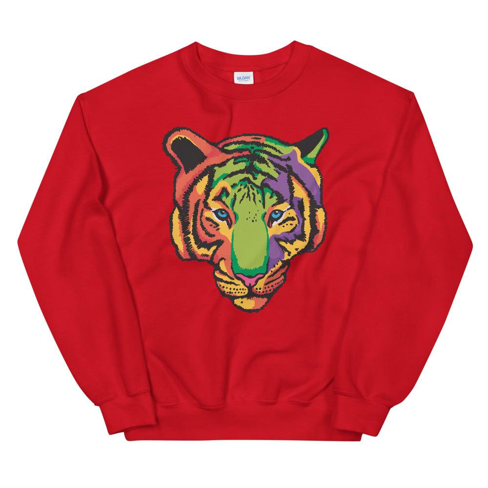 Colored Tiger Face Unisex Sweatshirt