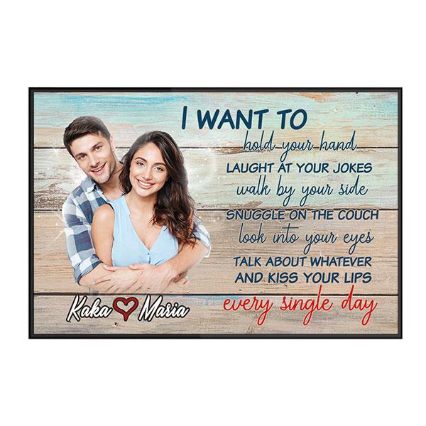 Custom Personalized photo name Valentine’s day wall prints poster gift ideas for room him boyfriend husband her girlfriend wife couple – All I Want TY2812 – Personalizedwitch