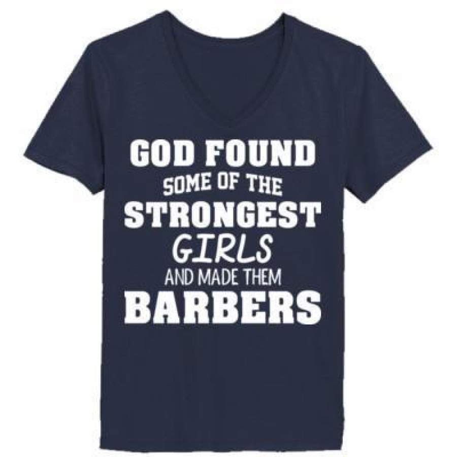 AGR God Found Some Of The Strongest Girls And Made Them Barbers – Ladies’ V-Neck T-Shirt